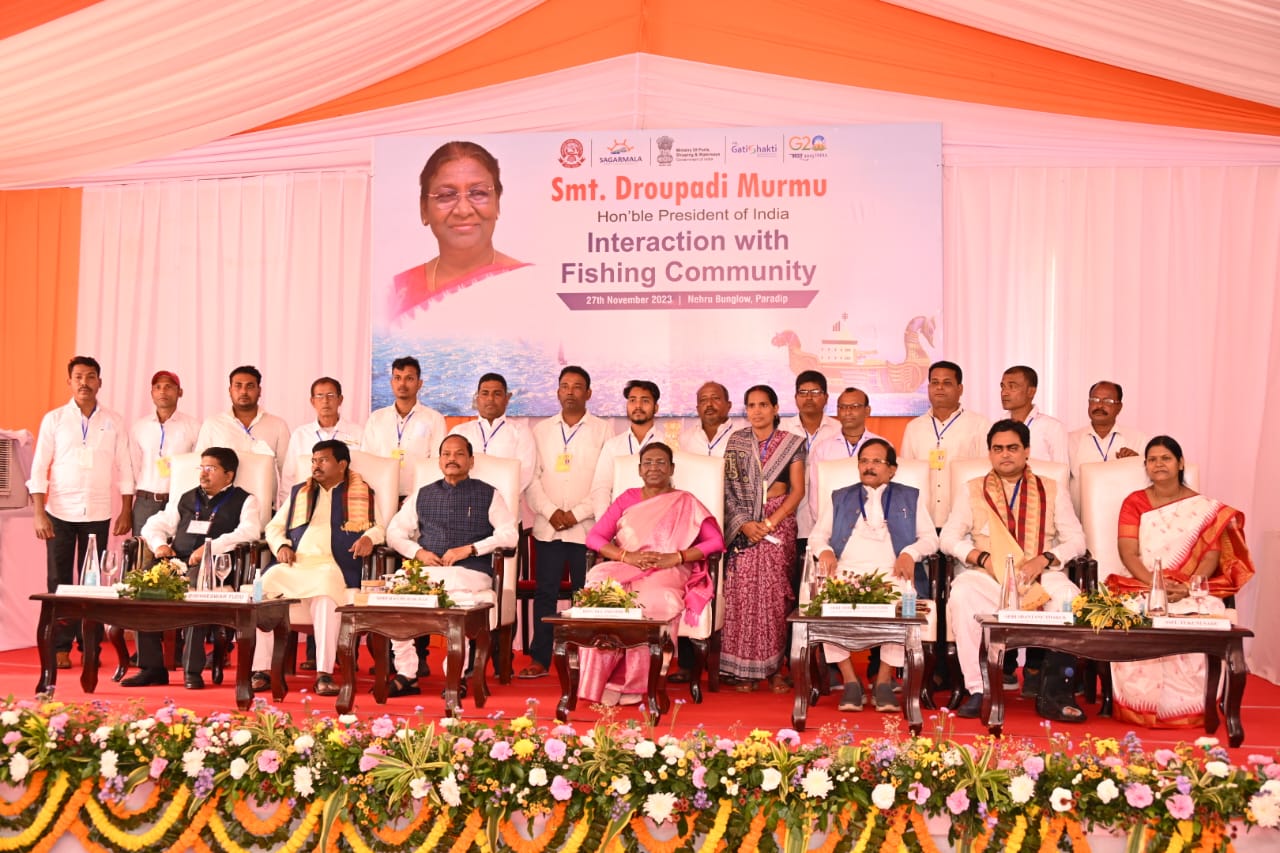 In presence of Hon'ble Governor Hon'ble President of India interacted with Fishing Community at Paradip today on 27.11.2023